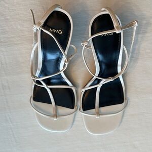 MNG Women's Off White Strappy Sandals Size 38/7.5